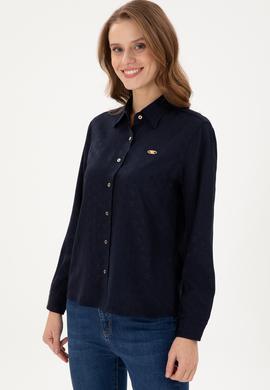 Kadın Lacivert Uzun Kollu Gömlek - 50295389005