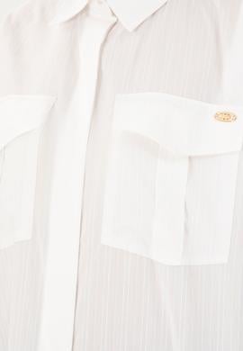 Kadın Ekru Uzun Kollu Gömlek - 50289995002