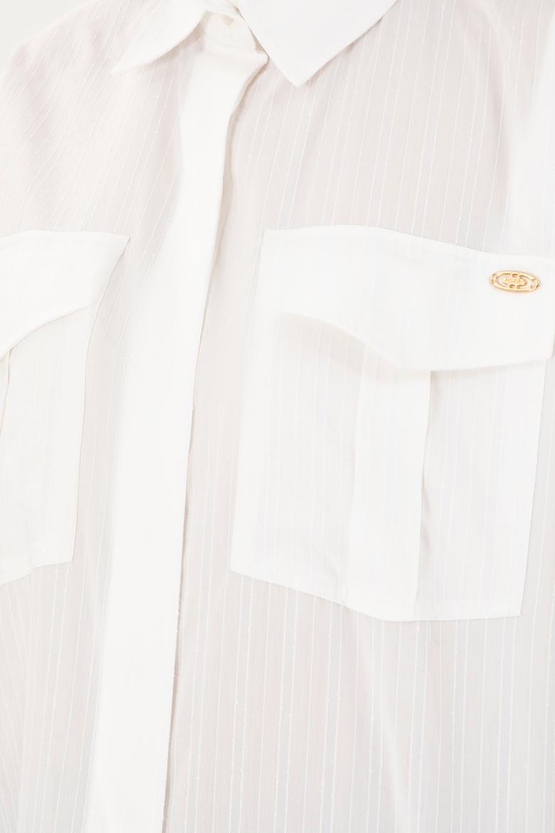 Kadın Ekru Uzun Kollu Gömlek - 50289995002