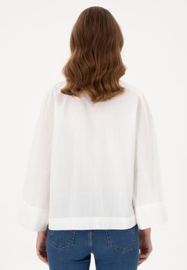 Kadın Ekru Uzun Kollu Gömlek - 50289995002