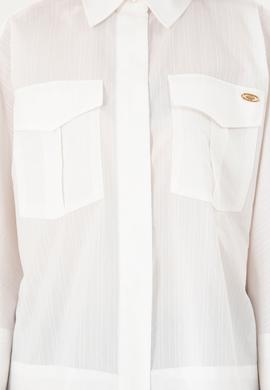 Kadın Ekru Uzun Kollu Gömlek - 50289995002