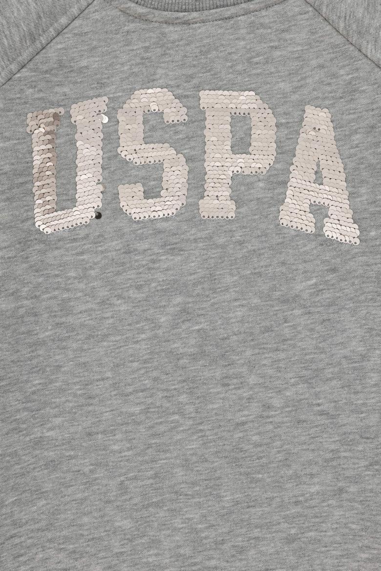 Kız Çocuk Gri Melanj Örme Elbise - 50298903023