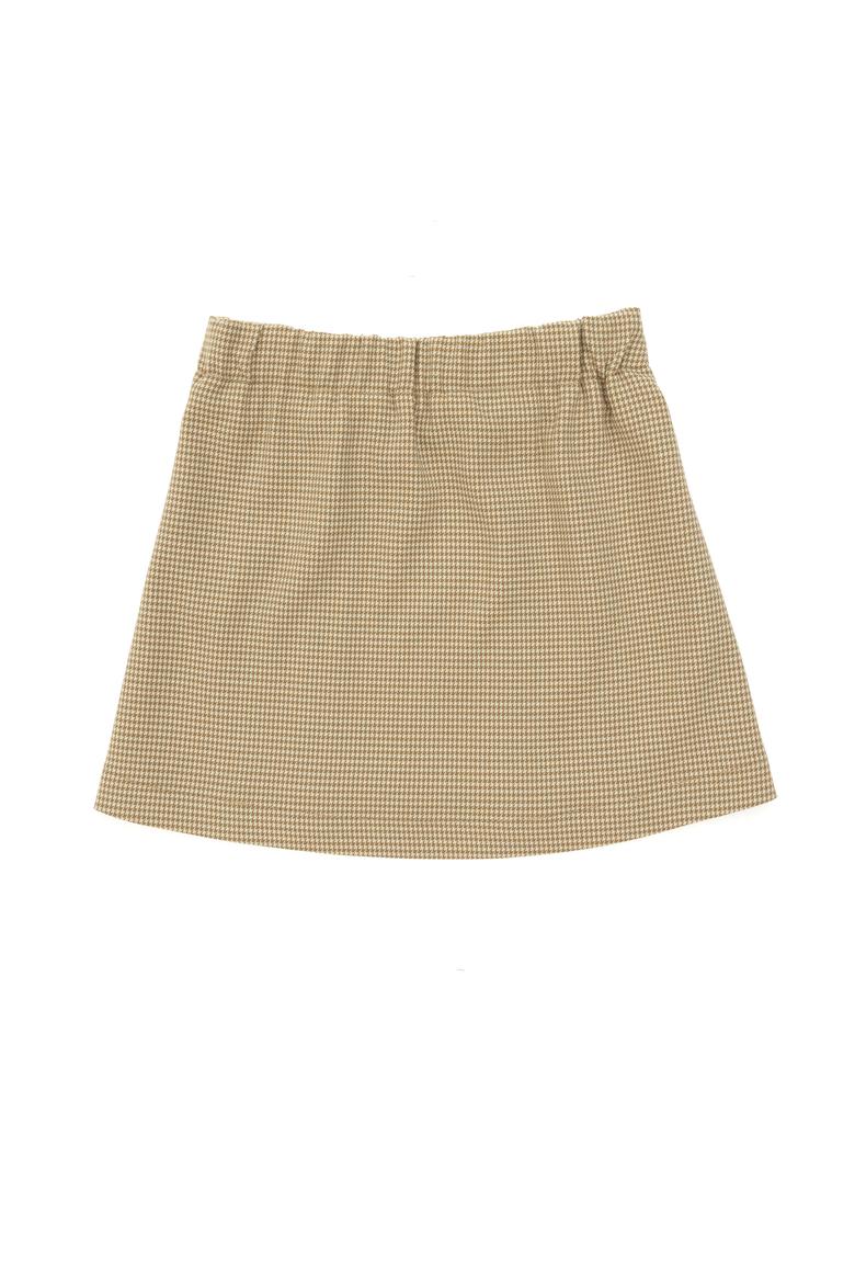 Kız Çocuk Camel Pötikare Pileli Dokuma Etek - 50301357003