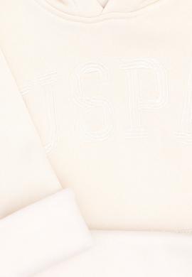 Kız Çocuk Krem Kapüşonlu Basic Sweatshirt - 50296388019