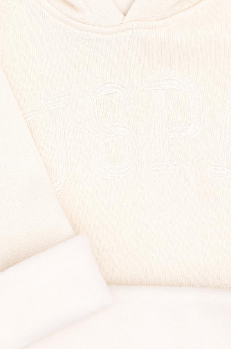 Kız Çocuk Krem Kapüşonlu Basic Sweatshirt