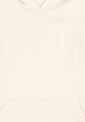 Kız Çocuk Krem Kapüşonlu Basic Sweatshirt - 50296388019