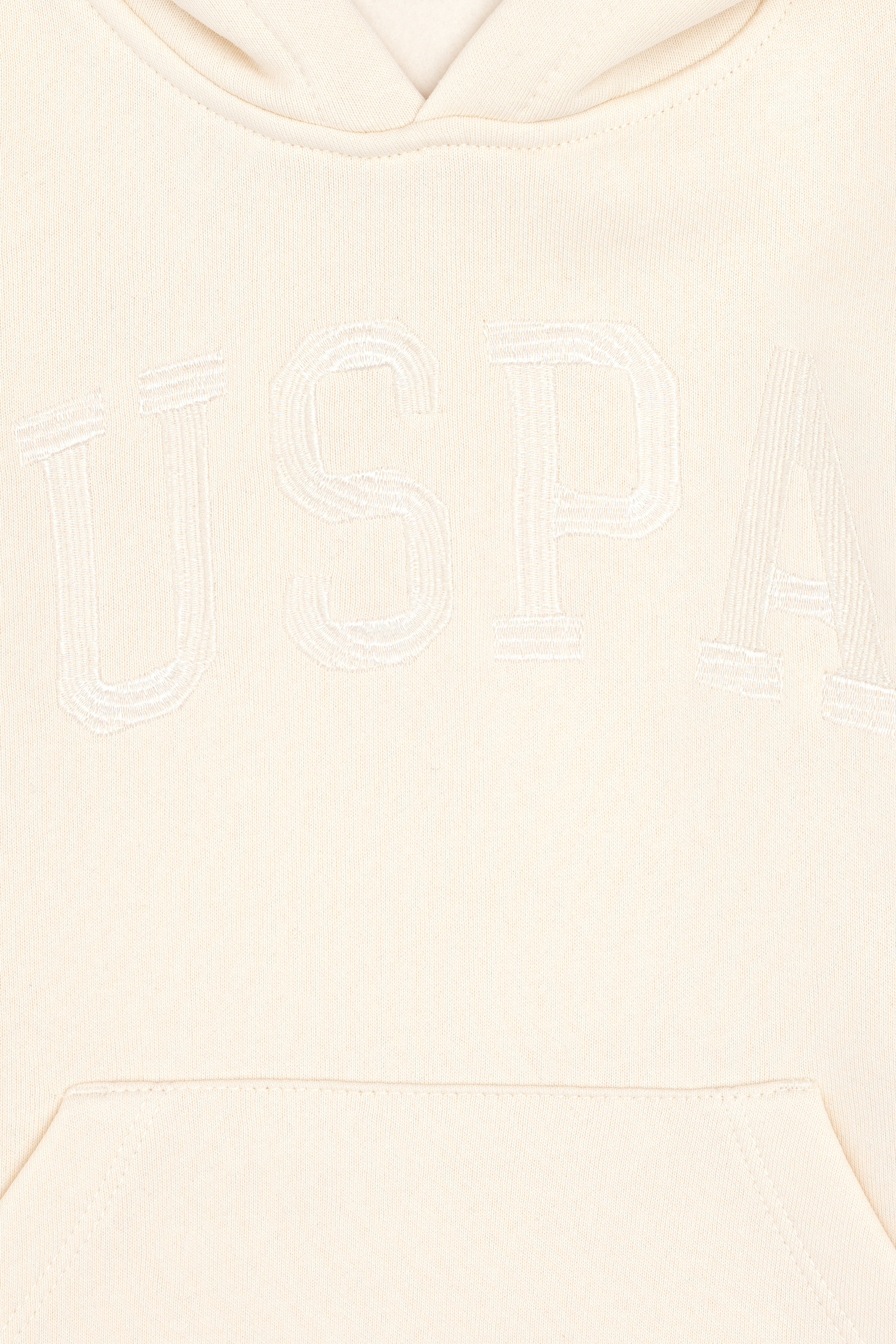 Kız Çocuk Krem Kapüşonlu Basic Sweatshirt