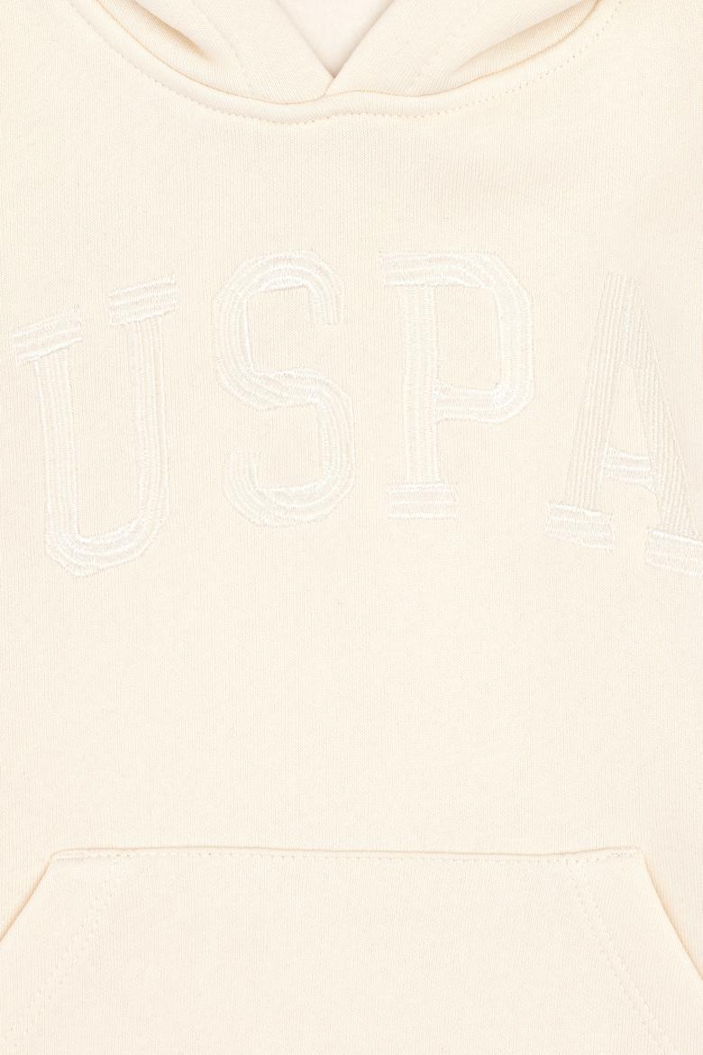 Kız Çocuk Krem Kapüşonlu Basic Sweatshirt - 50296388019