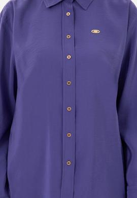 Kadın Mor Uzun Kollu Gömlek - 50289849036
