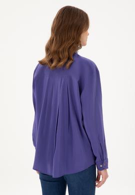 Kadın Mor Uzun Kollu Gömlek - 50289849036