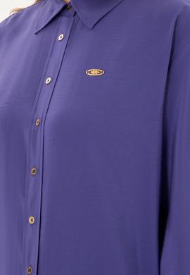 Kadın Mor Uzun Kollu Gömlek - 50289849036