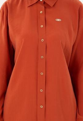 Kadın Kiremit Uzun Kollu Gömlek - 50289849018