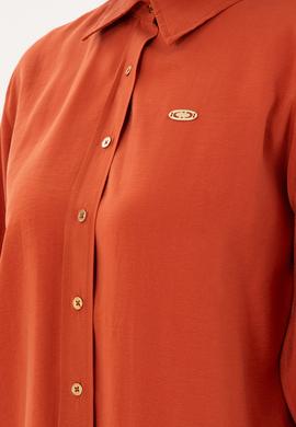 Kadın Kiremit Uzun Kollu Gömlek - 50289849018