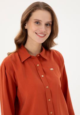 Kadın Kiremit Uzun Kollu Gömlek - 50289849018