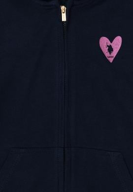 Kız Çocuk Lacivert Fermuarlı Basic Sweatshirt - 50296390077