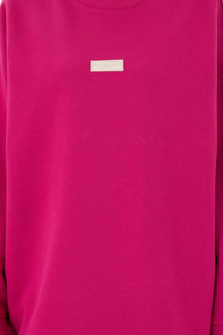 Kadın Fuşya Bisiklet Yaka Sweatshirt - 50294221009