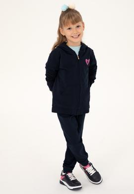 Kız Çocuk Lacivert Fermuarlı Basic Sweatshirt - 50296390077