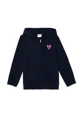 Kız Çocuk Lacivert Fermuarlı Basic Sweatshirt - 50296390077