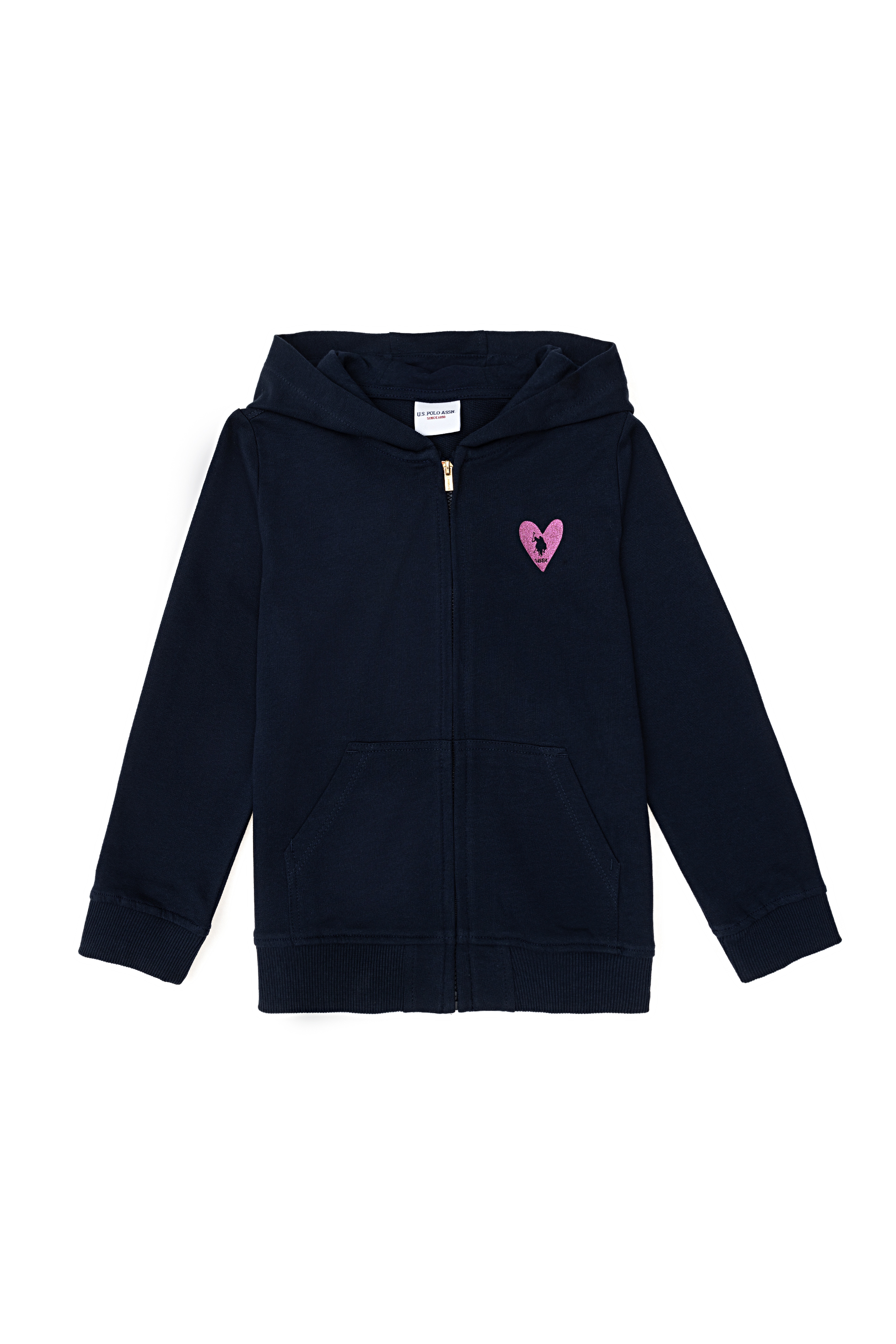 Kız Çocuk Lacivert Fermuarlı Basic Sweatshirt - Image 3