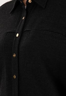 Kadın Siyah Uzun Kollu Gömlek - 50289843026
