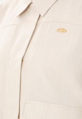 Kadın Ekru Uzun Kollu Gömlek - 50290292007