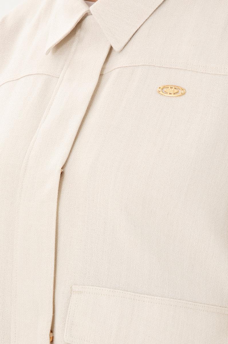 Kadın Ekru Uzun Kollu Gömlek