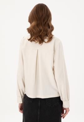 Kadın Ekru Uzun Kollu Gömlek - 50290292007