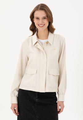 Kadın Ekru Uzun Kollu Gömlek - 50290292007