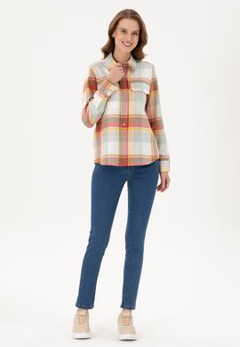 Kadın Kiremit Uzun Kollu Gömlek - 50291093031