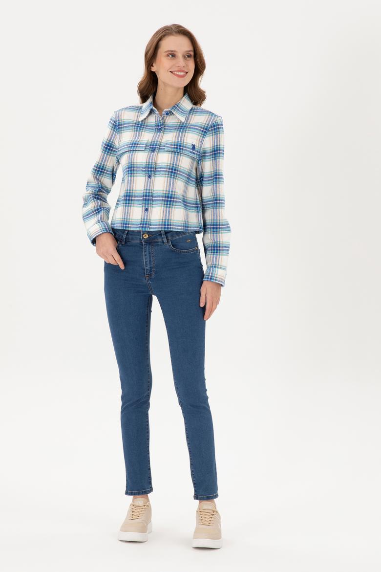 Kadın Saks Uzun Kollu Gömlek - 50291115003