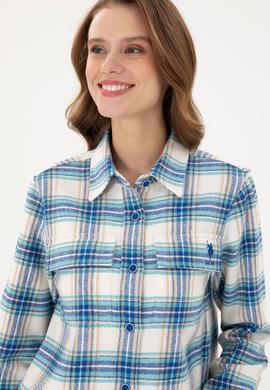 Kadın Saks Uzun Kollu Gömlek - 50291115003