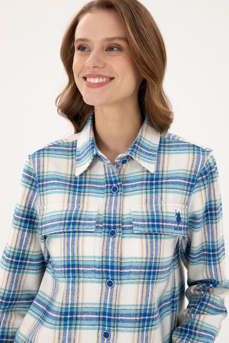 Kadın Saks Uzun Kollu Gömlek - 50291115003