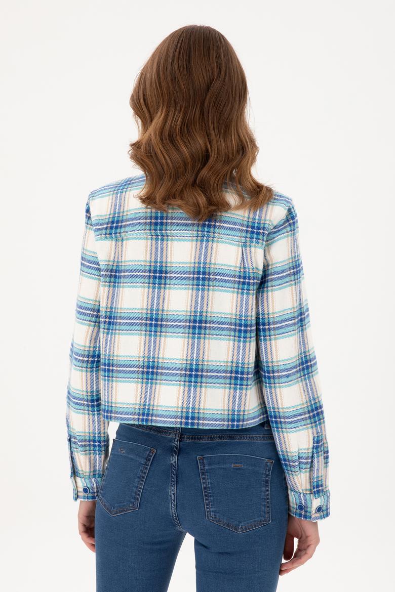 Kadın Saks Uzun Kollu Gömlek - 50291115003