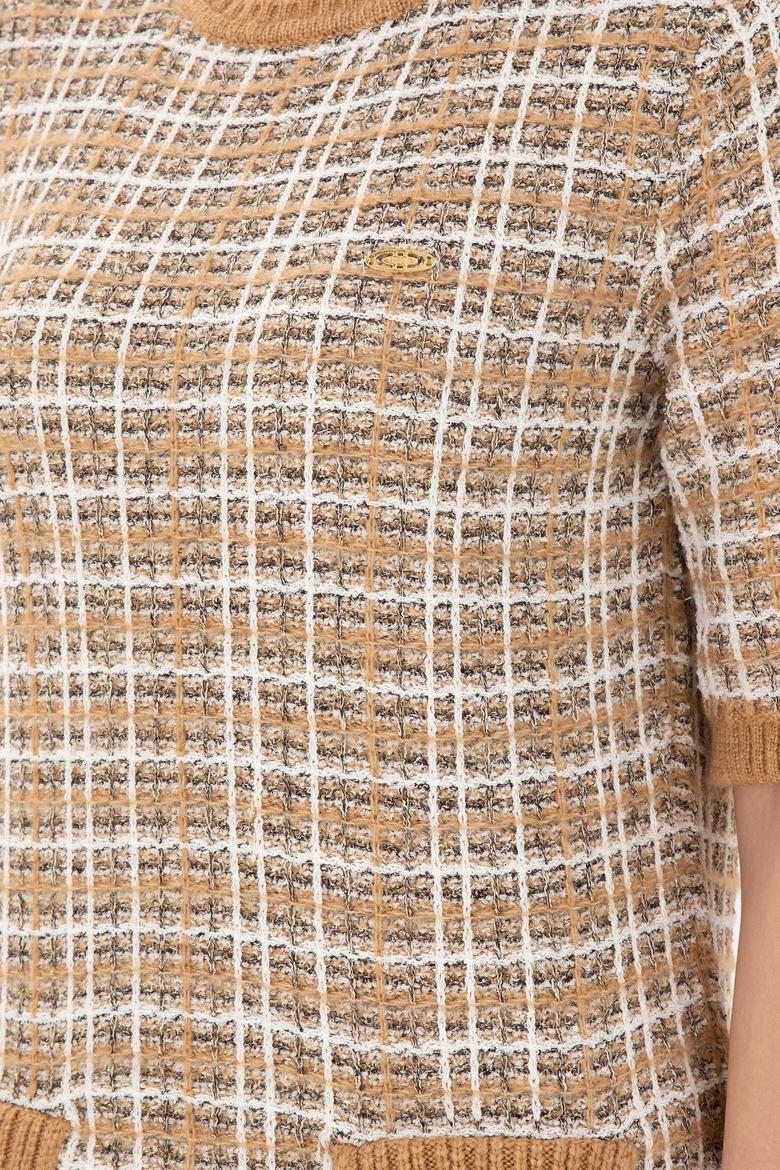 Kadın Camel Bisiklet Yaka Triko Elbise - 50293076005