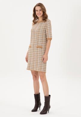 Kadın Camel Bisiklet Yaka Triko Elbise - 50293076005