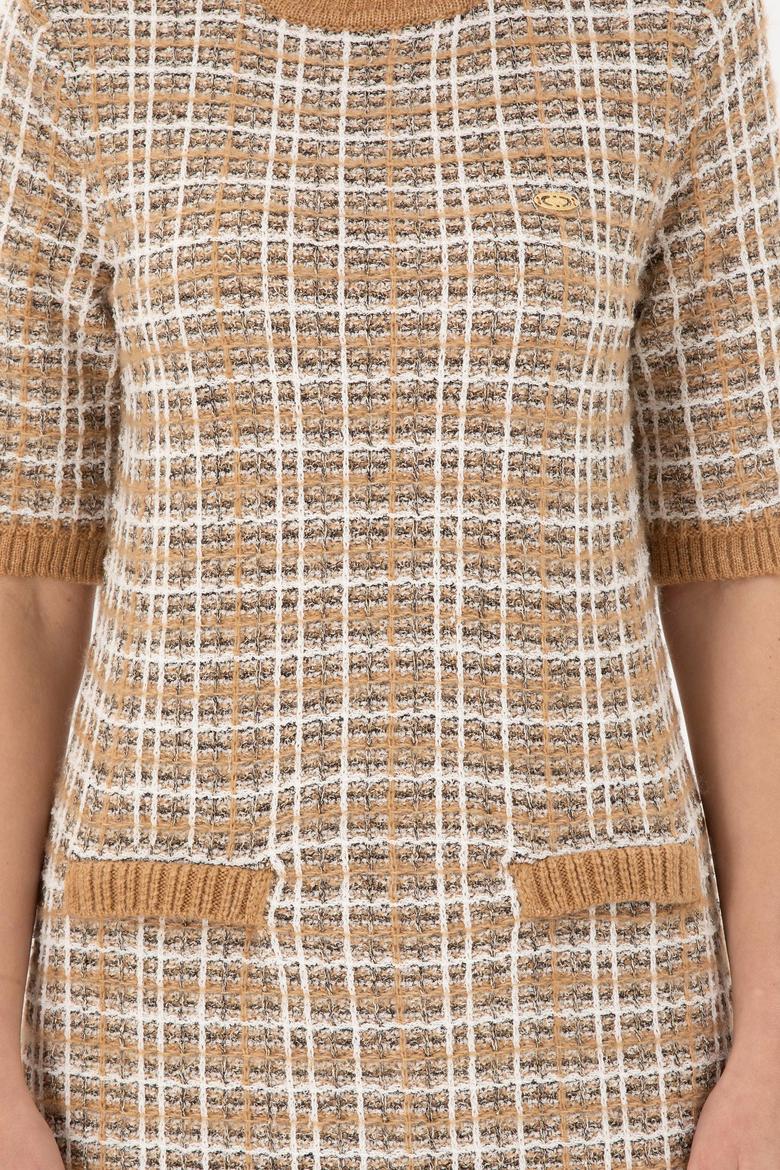 Kadın Camel Bisiklet Yaka Triko Elbise - 50293076005