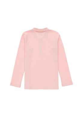 Kız Çocuk Toz Pembe Polo Yaka Basic Sweatshirt - 50292499066