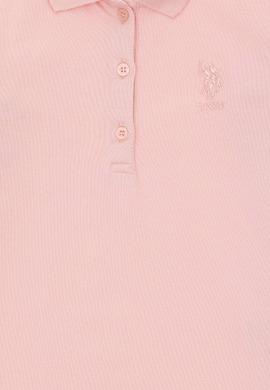 Kız Çocuk Toz Pembe Polo Yaka Basic Sweatshirt - 50292499066