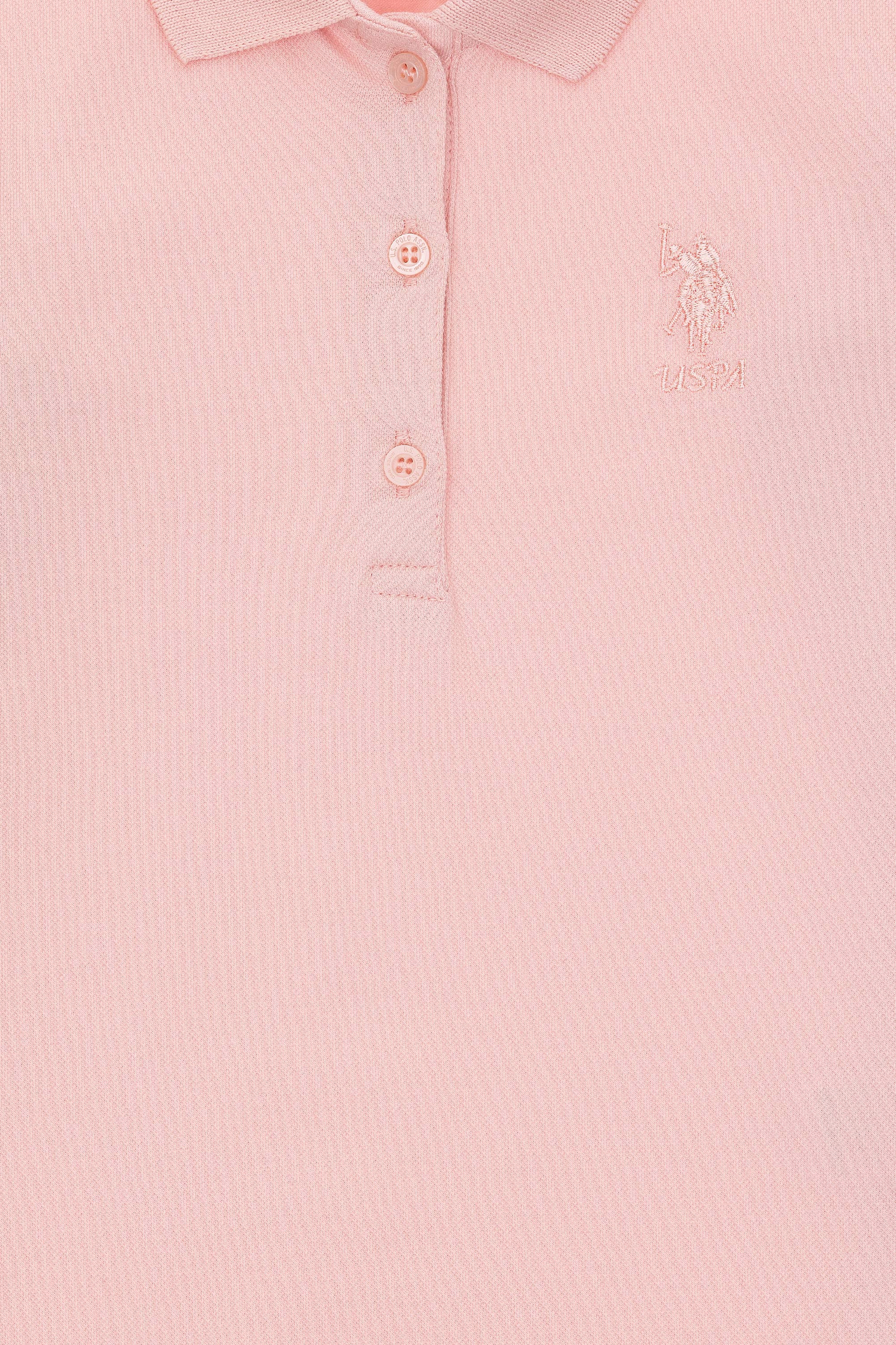 Kız Çocuk Toz Pembe Polo Yaka Basic Sweatshirt