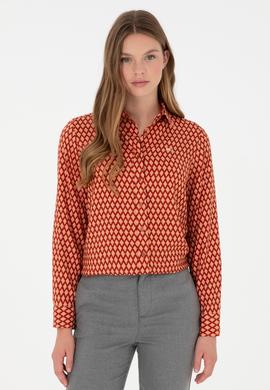 Kadın Somon Uzun Kollu Gömlek - 50297114012