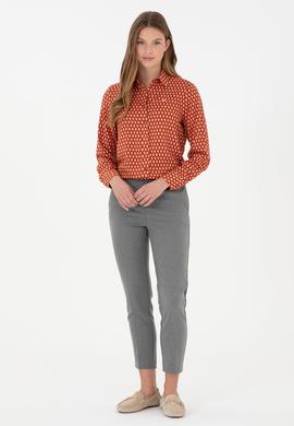 Kadın Somon Uzun Kollu Gömlek - 50297114012