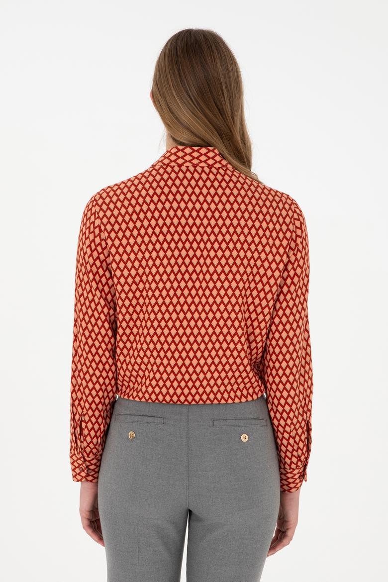 Kadın Somon Uzun Kollu Gömlek - 50297114012