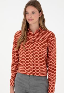 Kadın Somon Uzun Kollu Gömlek - 50297114012