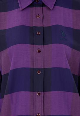 Kadın Mor Uzun Kollu Gömlek - 50296195021
