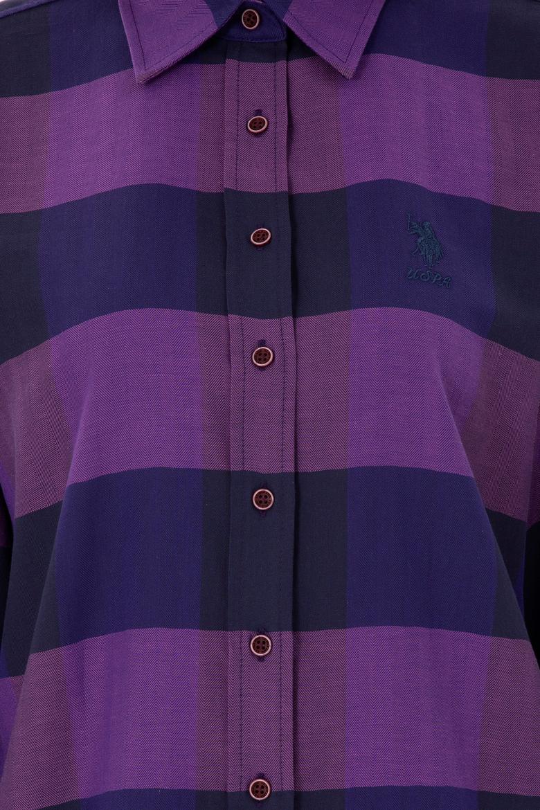 Kadın Mor Uzun Kollu Gömlek - 50296195021