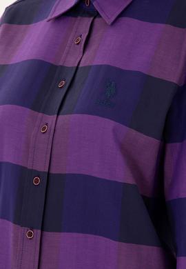 Kadın Mor Uzun Kollu Gömlek - 50296195021