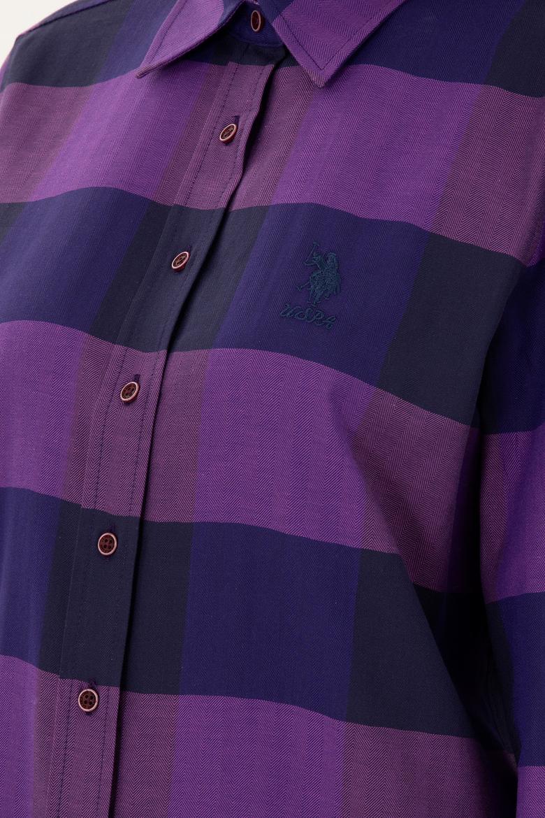 Kadın Mor Uzun Kollu Gömlek - 50296195021