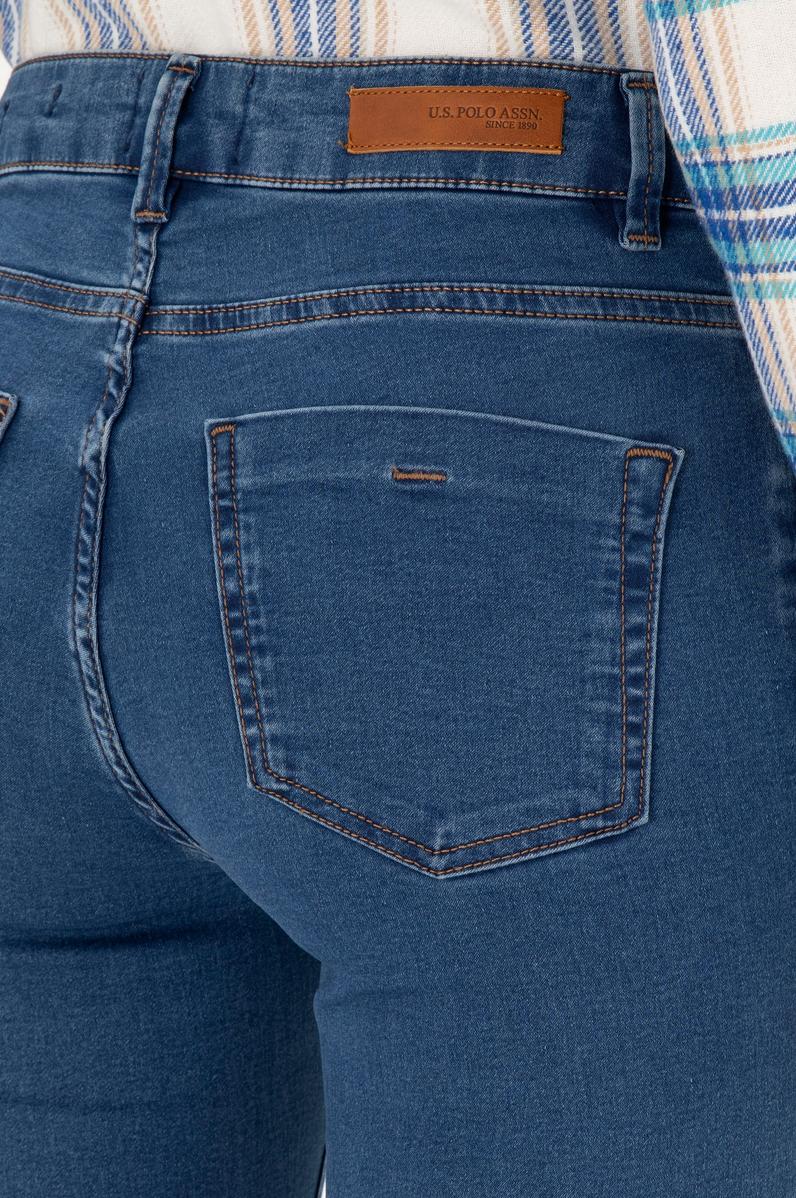 Kadın Mavi Toothpick Fit Jean Pantolon