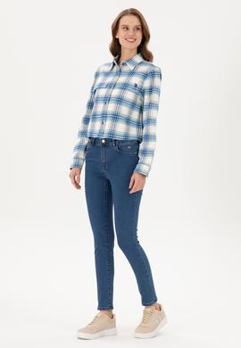 Kadın Mavi Toothpick Fit Jean Pantolon - 50297503001