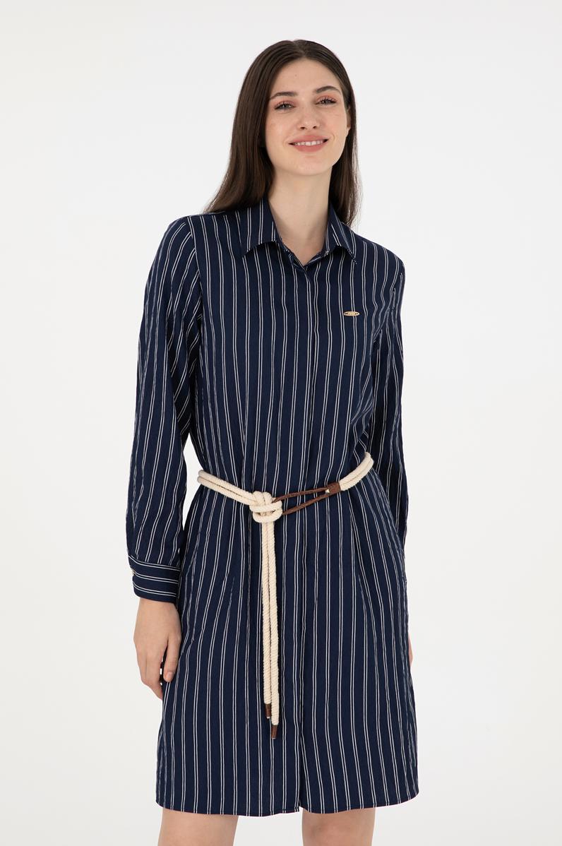 Kadın Lacivert Dokuma Elbise